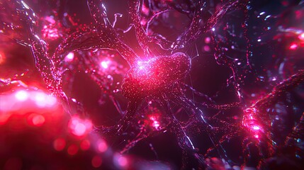 Poster - Vibrant Abstract Representation of Neurons and Neural Connections