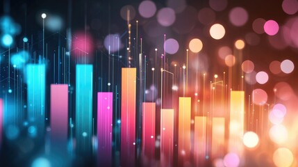 Poster - Colorful Data Visualization with Glowing Elements and Circles