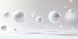 Soft pastel spheres drift gracefully in a minimalist space, creating a soothing ambiance that evokes feelings of tranquility and harmony throughout the environment