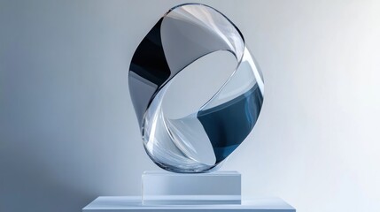 Poster - Abstract Glass Sculpture: A Study in Form and Light