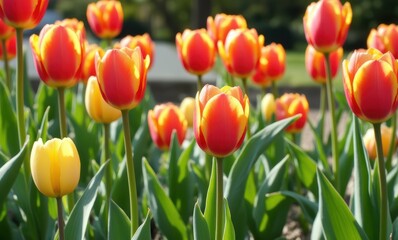 Poster - Vibrant tulips in full bloom