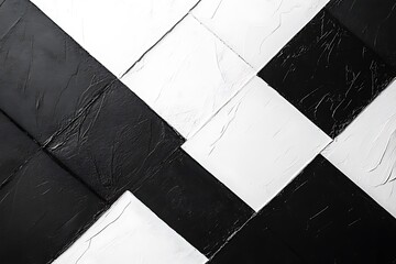 Poster - Abstract black and white geometric textured pattern.