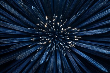 Aufkleber - Abstract blue and gold burst, radiating lines.