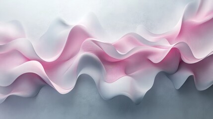 Wall Mural - Abstract pink and white flowing shapes over a neutral background