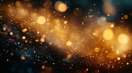 Wall Mural - A beautiful abstract of golden light and sparkly particles