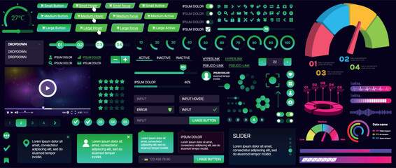 Poster - a set of ui components for mobile apps and websites. includes buttons, panels, menus, sliders, and c