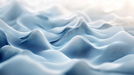 Wall Mural - Abstract Blue Fabric Shapes Resembling Soft Gently Waving Hills