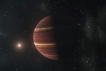 Wall Mural - majestic gas giant planet with luminous rings and multiple moons in deep space stars twinkling in ba