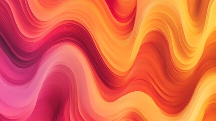 Canvas Print - Abstract wavy background with vibrant red, orange, and yellow gradient.