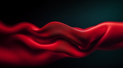 Poster - Red fabric with a black background. The red fabric is flowing and has a rough texture. Scene is dramatic and intense