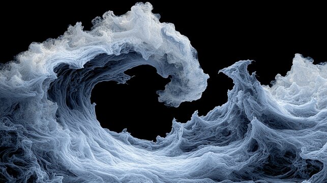 Abstract Blue Particle Wave Digital Art