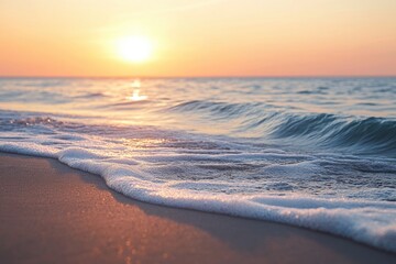 Poster - Sunny day at the ocean with beautiful sky and calm waters