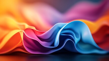 Poster - colorful piece of fabric with a rainbow pattern. the colors are bright and vibrant, creating a sense