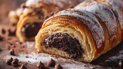 Poster - A close-up shot of a delicious-looking pastry on a table