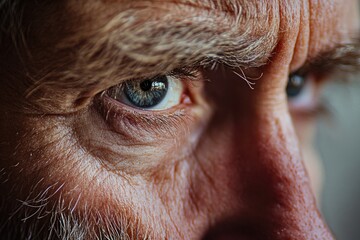 Poster - A close-up view of a man's eye with a beard, ideal for use in portraits or as a unique focal point