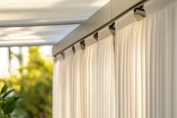 Aufkleber - A close-up view of a curtain on a patio