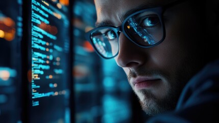 Poster - A person sitting at a desk looking at a computer screen, likely working or browsing