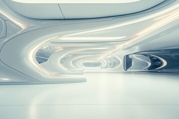 Poster - Car in a futuristic tunnel