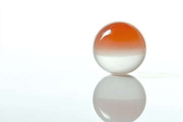 Poster - Marble with orange and white colors on a smooth reflective surface