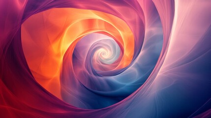 Wall Mural - A swirling and colorful abstract design with a central focus