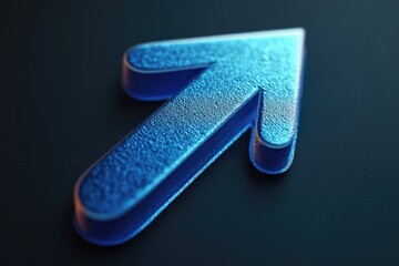 Aufkleber - Close-up shot of a blue arrow on a black background, great for highlighting or pointing