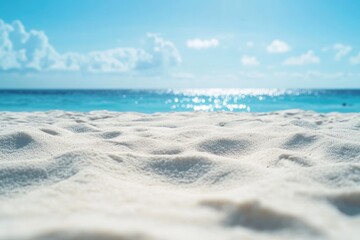 Wall Mural - a serene coastal view featuring a sandy beach and the ocean in the background