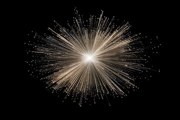 Poster - Glowing fiber optic burst on black background.