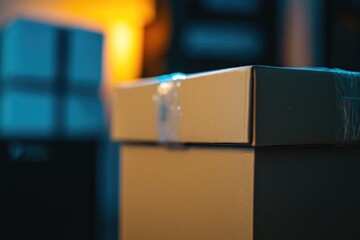 Poster - A close-up shot of a box sitting on a table