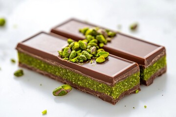 Poster - A delicious chocolate bar with a sprinkle of pistachios on top