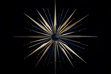 Aufkleber - Gold and blue starburst design on black background.