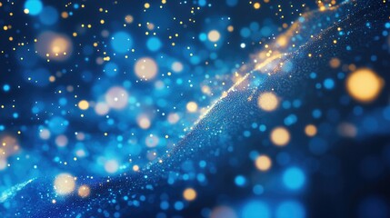 Aufkleber - A blurred image of a light display featuring blue and yellow colors