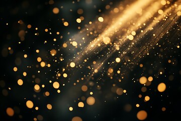 Aufkleber - Golden glitter particles on black background.