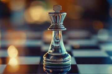 Poster - A detailed view of a chess piece on a game board