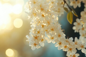 Poster - A close-up shot of a bunch of white flowers, perfect for use in editorial or commercial contexts