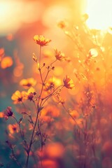 Poster - A field filled with bright yellow flowers