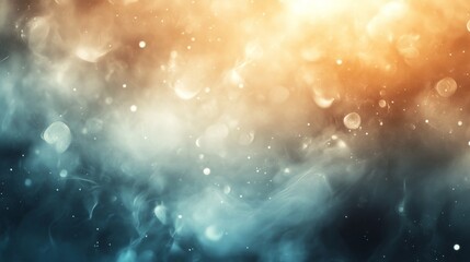 Wall Mural - Abstract background with golden and teal colors and glowing bokeh