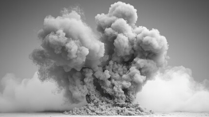 Poster - A close-up view of a dense cloud of smoke with no clear origin