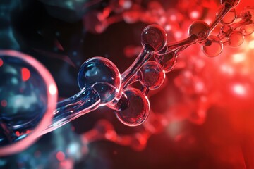 Poster - glowing molecular structures illuminate the wonders of science in a vibrant abstract environment. ge