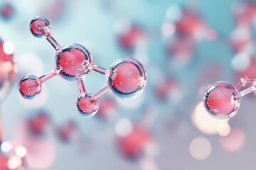 Poster - exploring the stunning beauty of molecular structures against a colorful backdrop in a vivid scienti