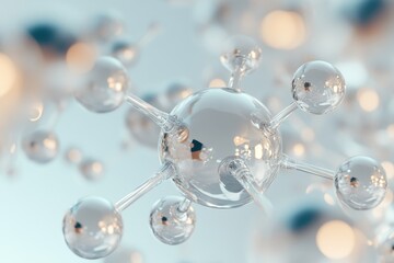Poster - Exploring the intricate world of molecular structures under gentle lighting in a scientific fantasy. Generative AI