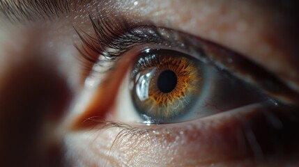 Poster - A detailed view of an individual's eye with eyelashes and iris