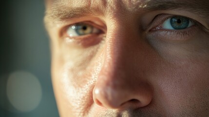 Poster - Close-up portrait of a man showing his blue eyes, perfect for editorial or personal use