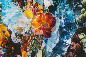 Poster - A cluster of colorful blooms in close proximity, ideal for illustrating articles on gardening or botany