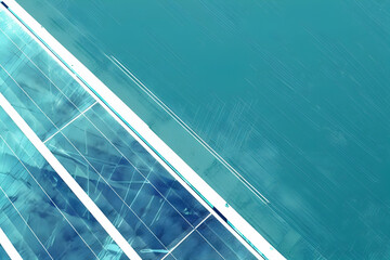 Poster - Abstract diagonal composition of blue and turquoise hues with geometric shapes suggesting depth