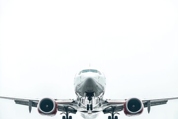 Poster - A commercial airliner soaring above the clouds, great for travel and aviation themes