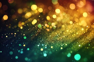 Poster - Vibrant celebration of light and color at night in a dreamy abstract display of shimmering particles and soft bokeh effects. Generative AI