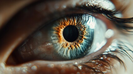 Poster - A detailed view of an eye with eyelashes and iris
