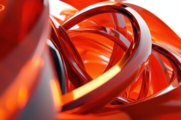 Poster - Intricate swirling patterns of translucent red creating an abstract visual delight in modern art. Generative AI