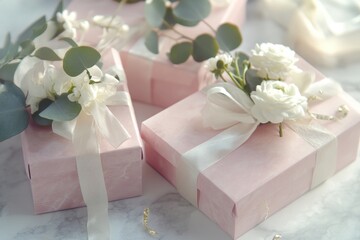 Poster - A pair of decorative boxes adorned with colorful flowers, ideal for home decor or gift giving