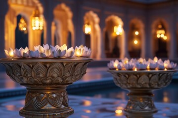 Aufkleber - Group of candles burning brightly on a table, ideal for use as decorative or atmospheric image